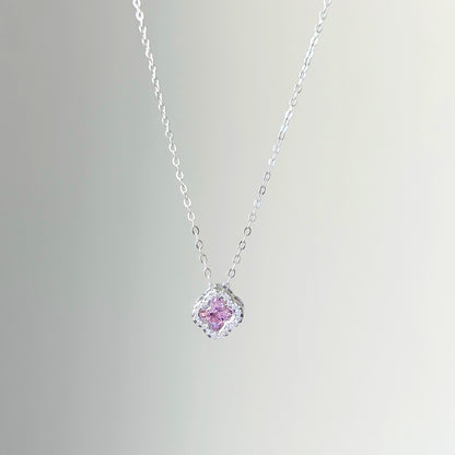 Sterling Silver Rhodium Plated Clover Leaf Necklace 