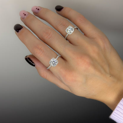 Sidabrinis rodžiuotas žiedas su 8 mm cirkonio akute