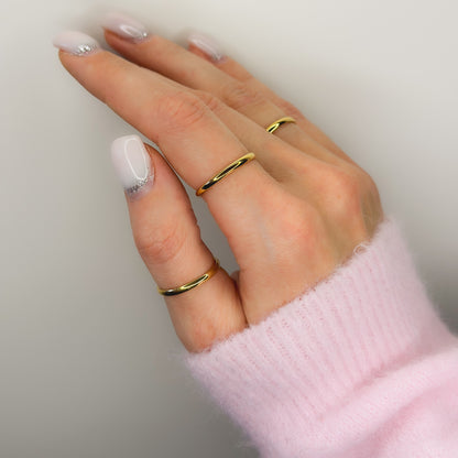 Klasikinis 2mm auksuotas žiedas