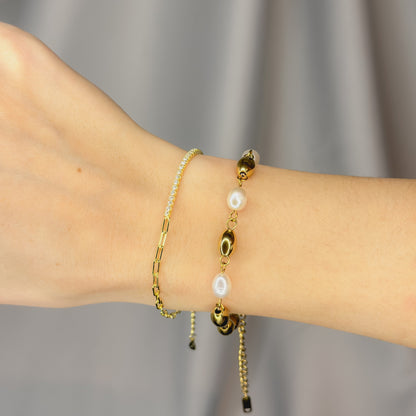 Sidabrinė auksuota dvigubo dizaino apyrankė „Tennis & Forzentina“