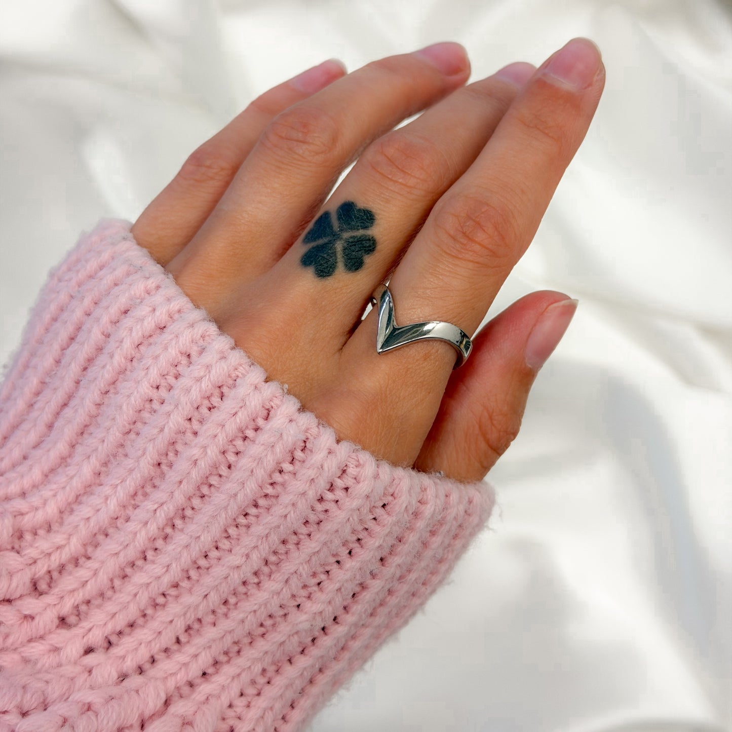 Sterling Silver Rhodium Plated Ring