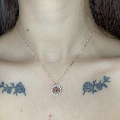 Sidabrinis paauksuotas pakabukas "Gyvybės medis" su grandinėle