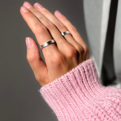 Sterling Silver Matte 4 mm Band Ring