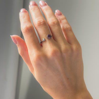 Sterling Silver Rhodium Plated CZ Ring