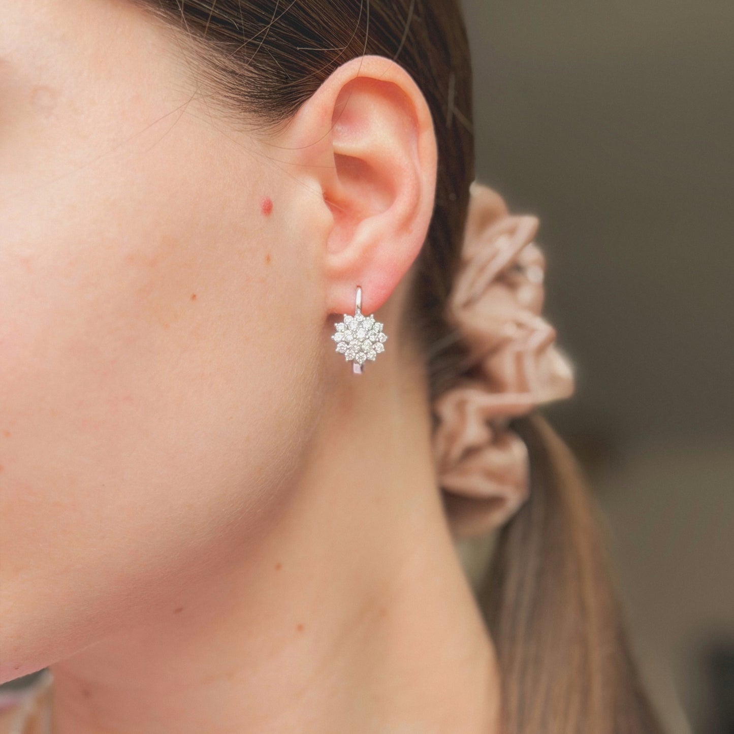 Sterling Silver English Lock Earrings