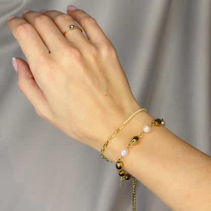 Sidabrinė auksuota dvigubo dizaino apyrankė „Tennis & Forzentina“