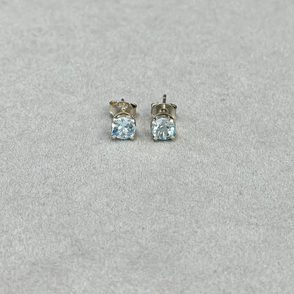 Sidabriniai auskarai su topazo kristalu