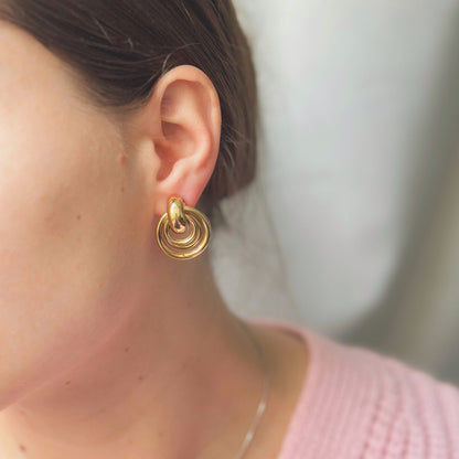 Auksuoti auskarai "Molten Layers II"