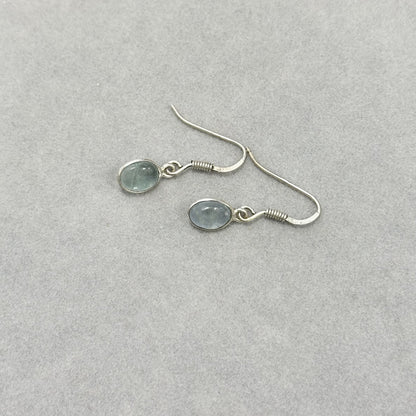 Sidabriniai kabantys auskarai su apatitu