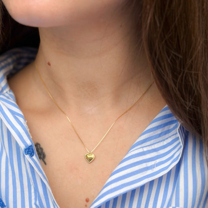 Sterling Silver Gold Plated Heart Necklace