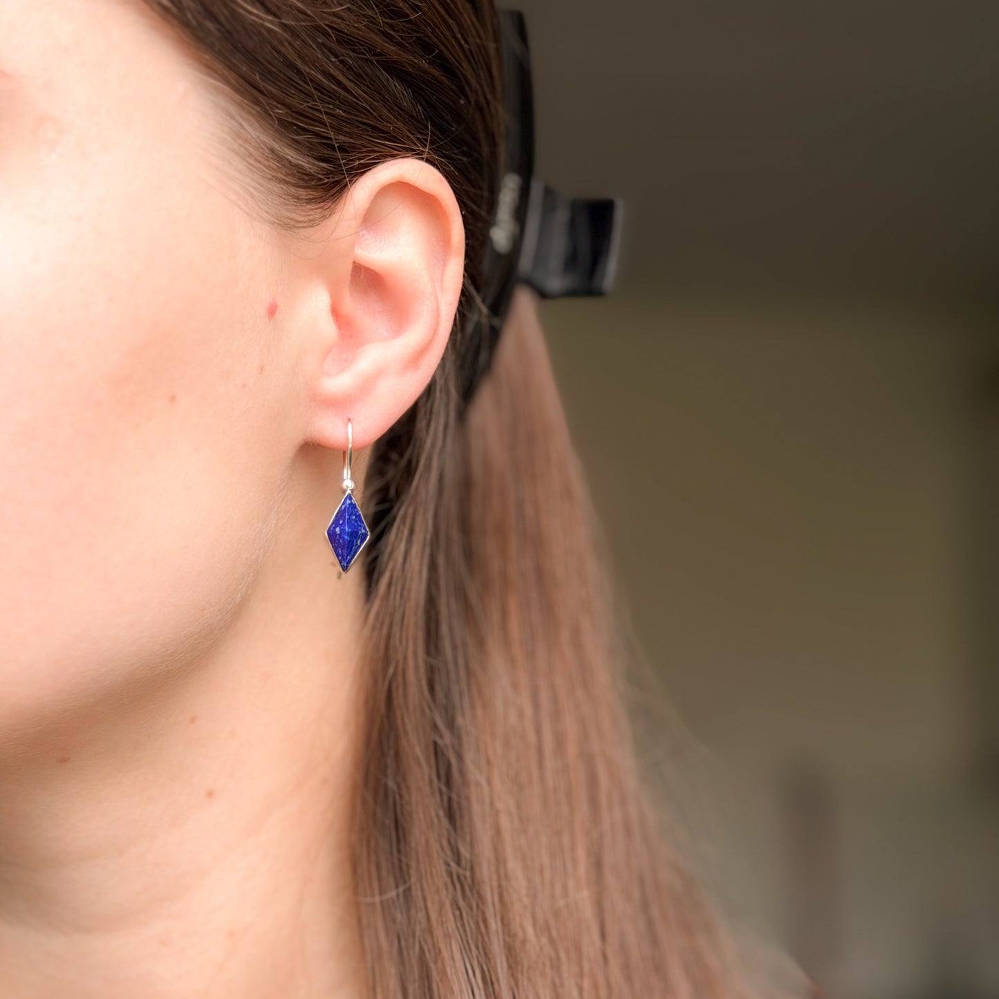 Sterling Silver Lazurite Drop Earrings