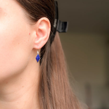 Sterling Silver Lazurite Drop Earrings