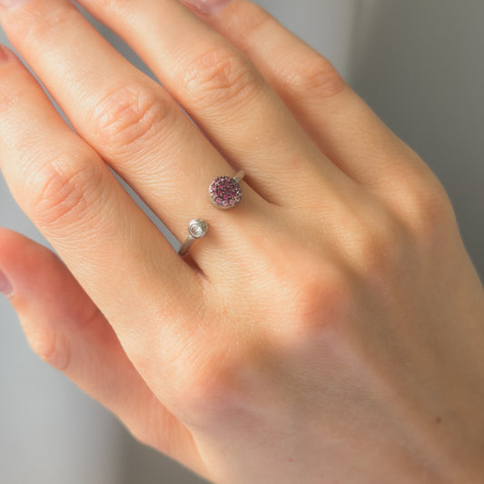 Sterling Silver Rhodium Plated CZ Ring