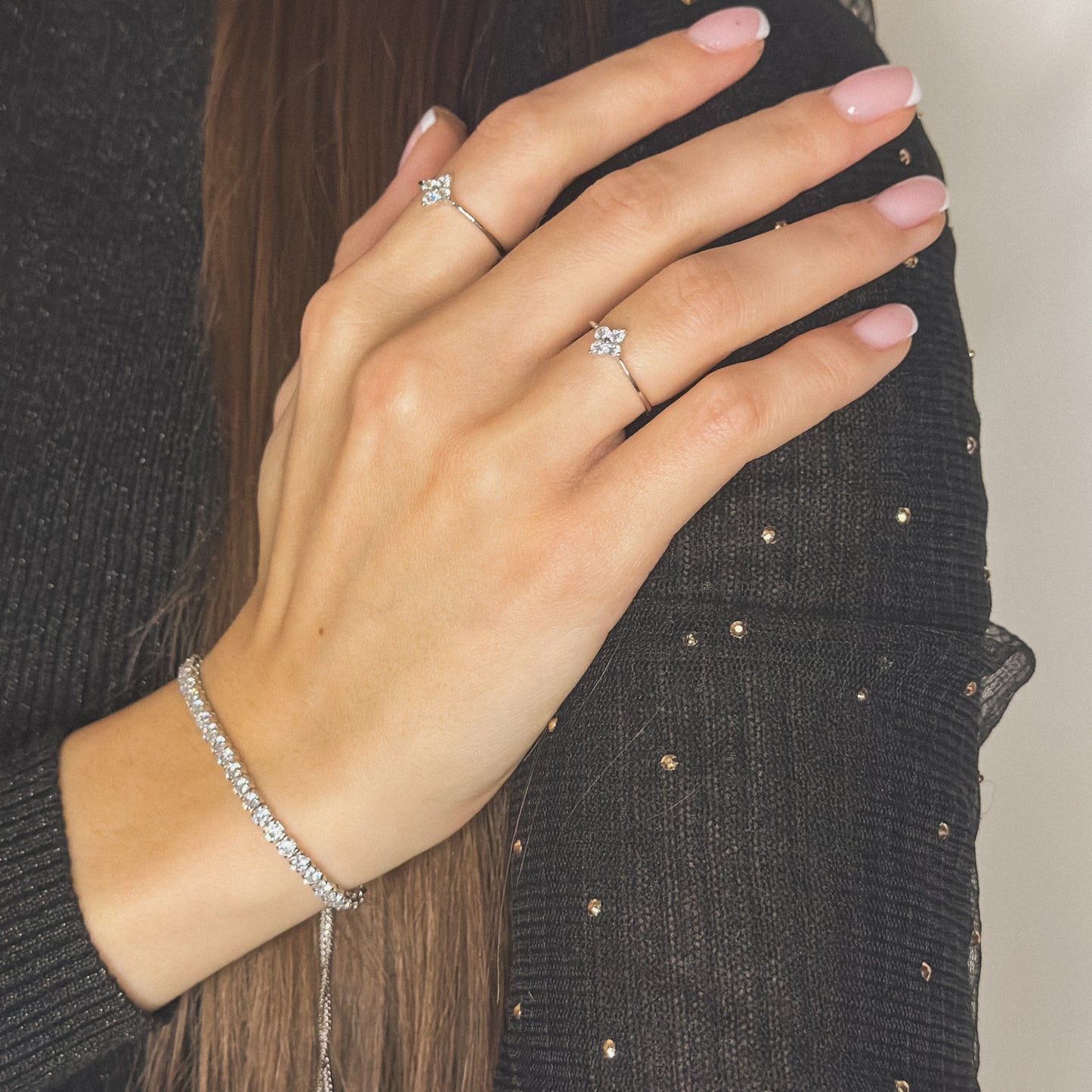 Sidabrinė rodžiuota apyrankė Tennis 3mm