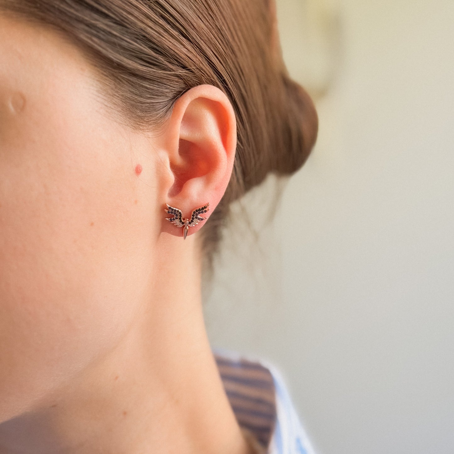 Sterling Silver Rhodium Plated CZ Studs