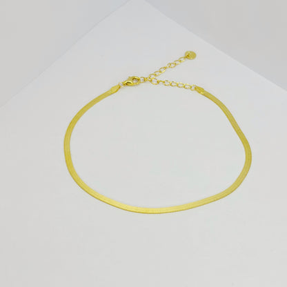 Sidabrinė grandinėlė ant kojos Flat chain