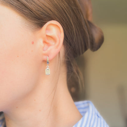 Sterling Silver Rhodium Plated English Lock Earrings