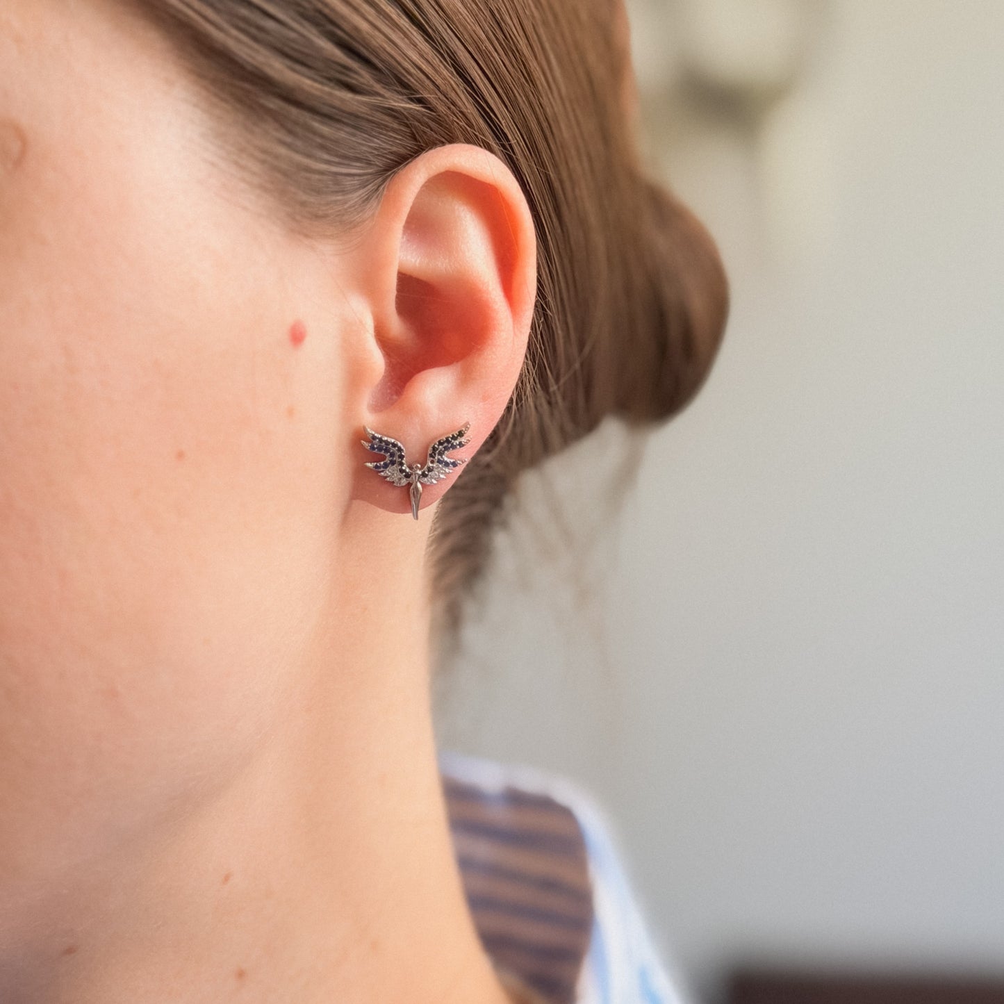 Sterling Silver Rhodium Plated CZ Studs