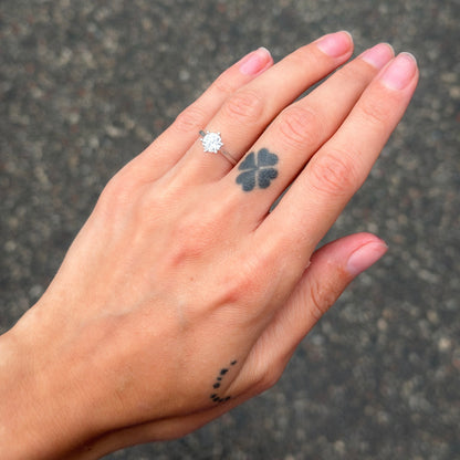Sterling Silver Rhodium Plated Swarovski Crystal Ring