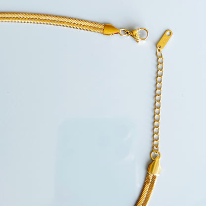 2-5mm pločio auksuota grandinėlė "Flat chain"