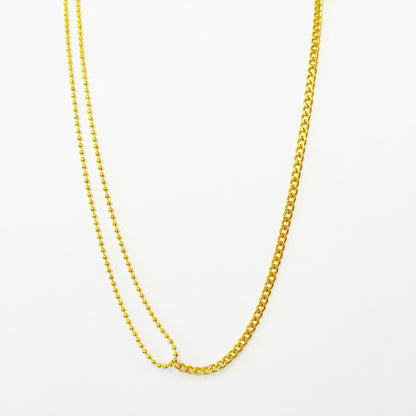 Dvigubo dizaino grandinėlė „Ball Bead & Curb“