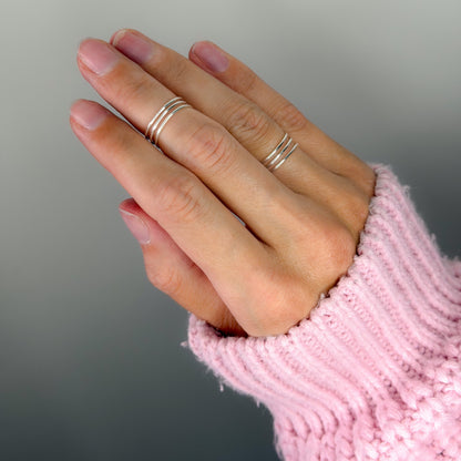 Sterling Silver Triple Stripe Ring