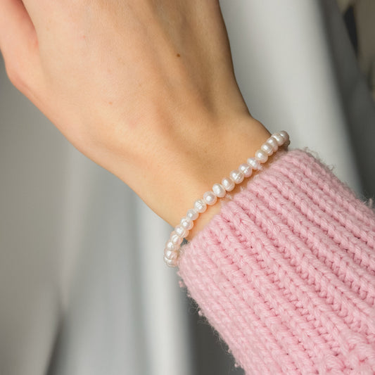 Auksuota apyrankė su tikrais perlais