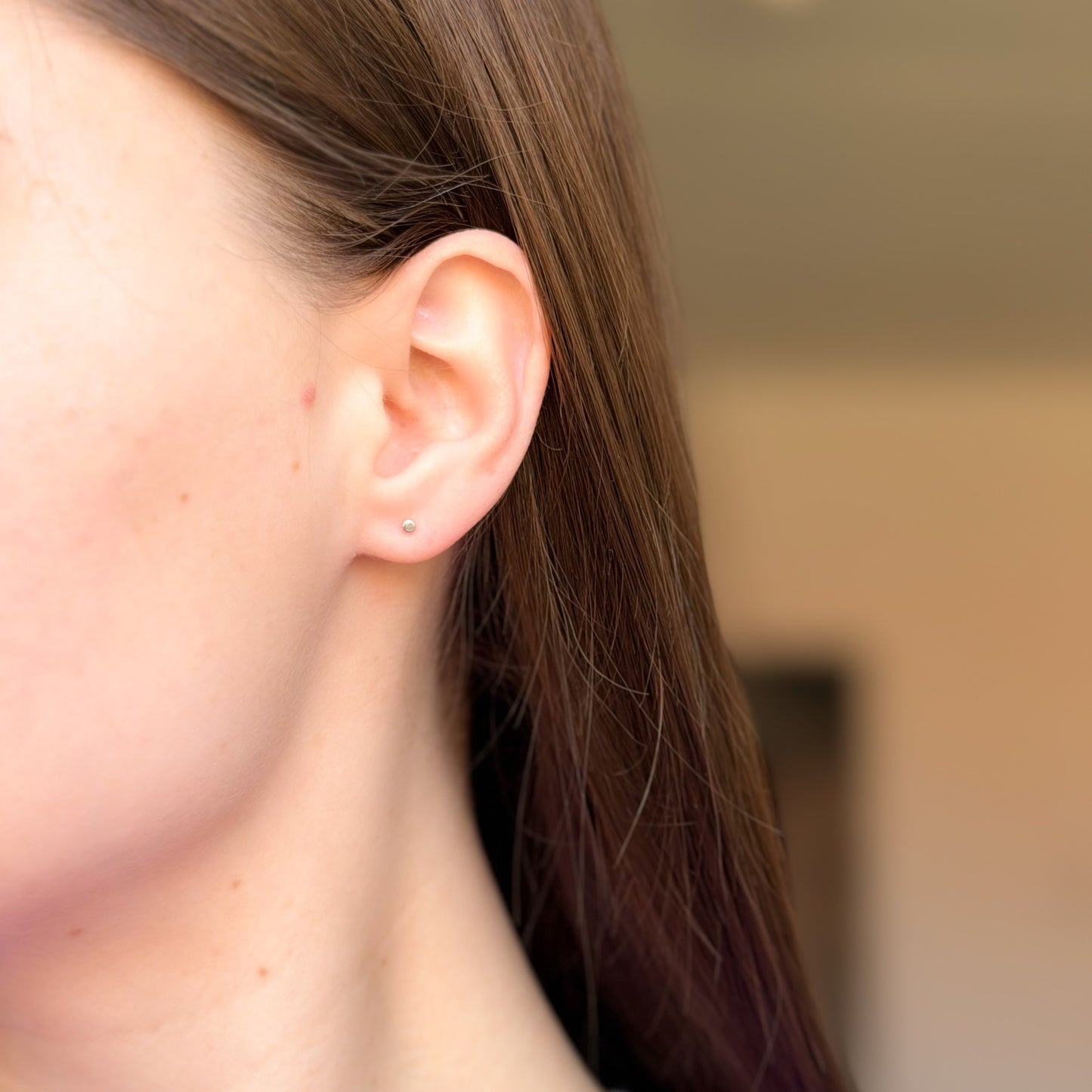 3 - 8 mm sidabriniai rodžiuoti apvalūs auskarai