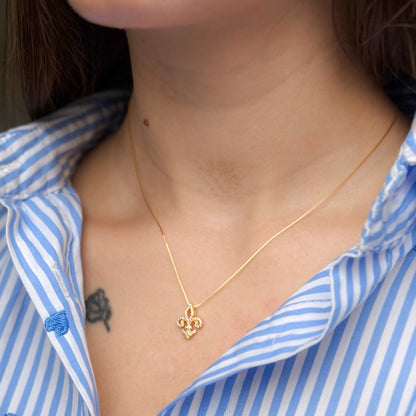 Sterling Silver Gold Plated Royal CZ Necklace