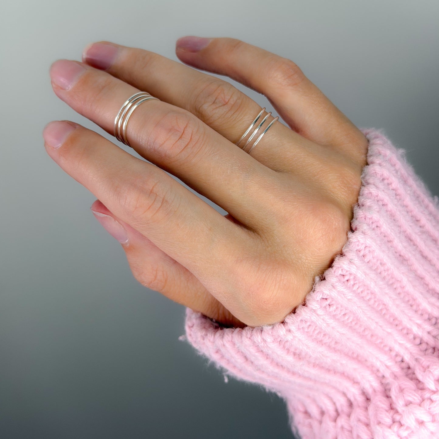 Sterling Silver Triple Stripe Ring