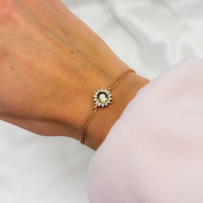 Sterling Silver Rose Gold Plated Zultanite Bracelet