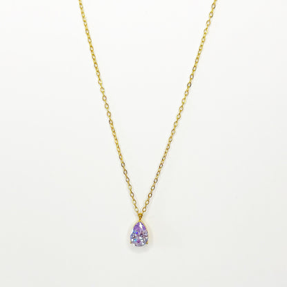 Auksuota grandinėlė su lašo formos cirkoniu