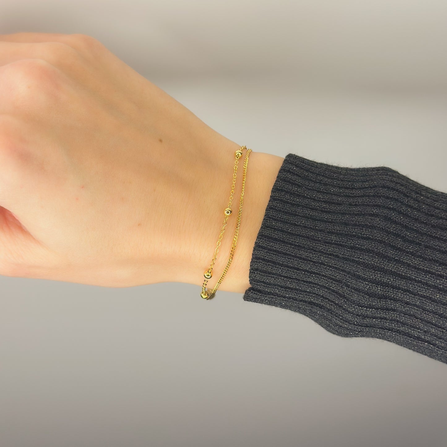 Dviejų gijų sidabrinė auksuota apyrankė