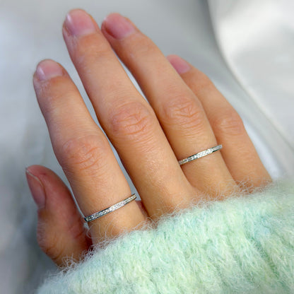 Sterling Silver Rhodium Plated CZ Band Ring