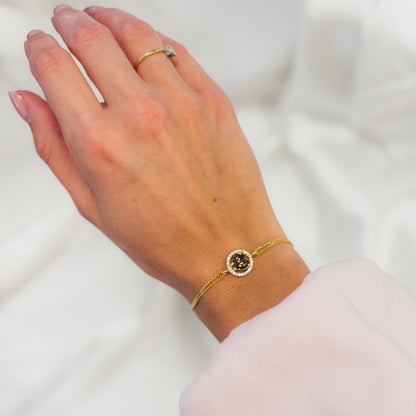 Sterling Silver Gold Plated Zultanite Heart Bracelet