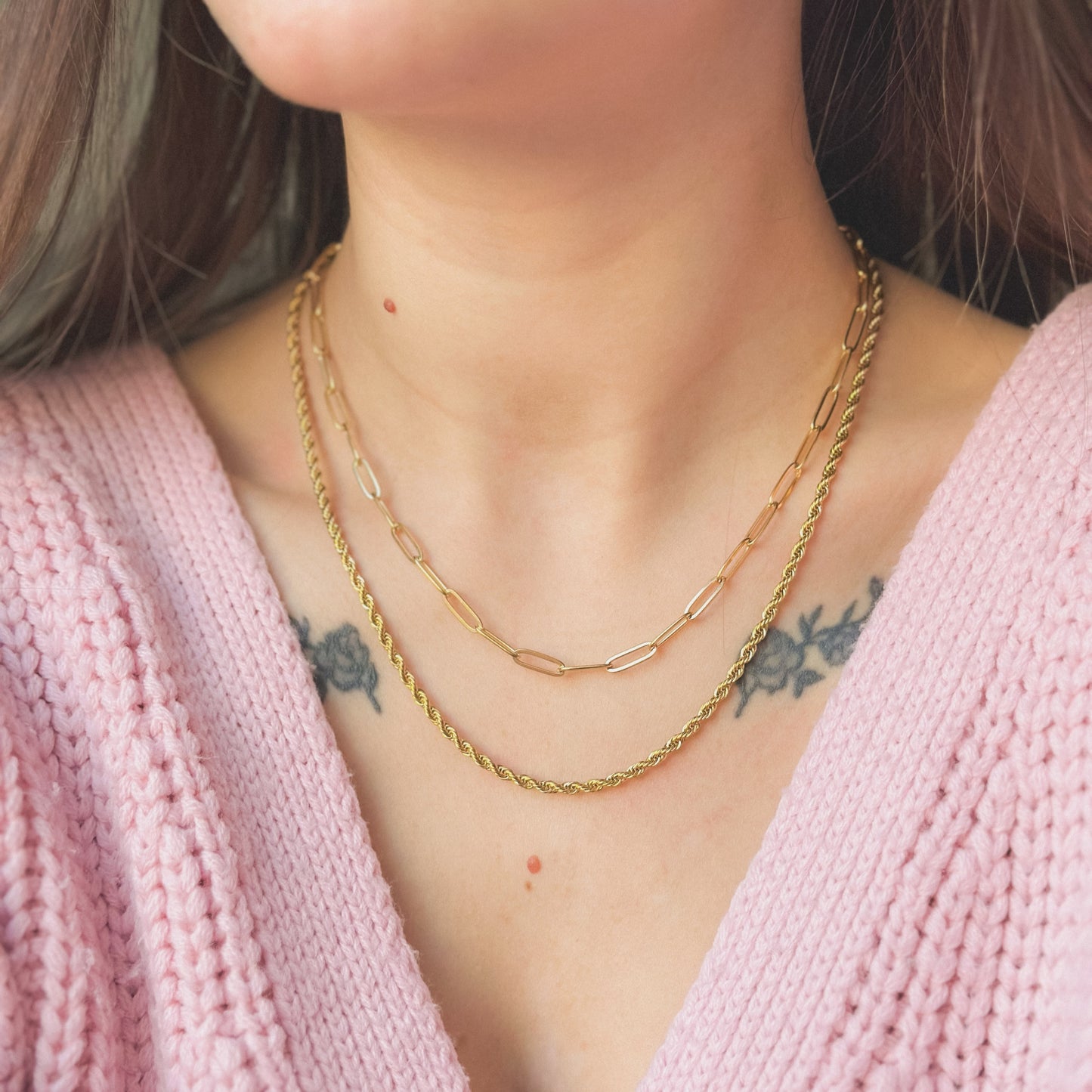 Auksuota dviguba grandinėlė "Layer Chain"