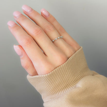 Sterling Silver Rhodium Plated CZ Ring
