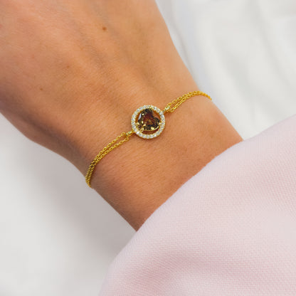Sterling Silver Gold Plated Zultanite Heart Bracelet
