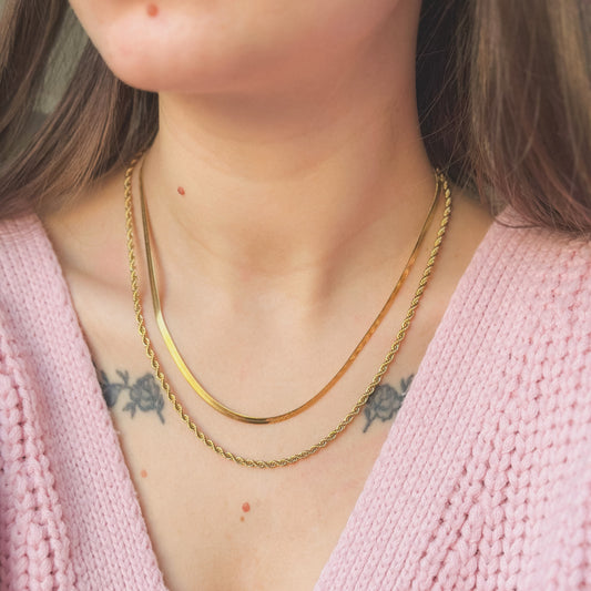 Auksuota dviguba grandinėlė "Smooth Layer"