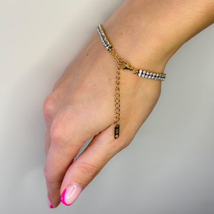 Auksuota dviguba apyrankė Tennis