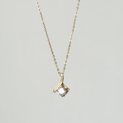 Sterling Silver Rhodium Plated CZ Pendant Necklace