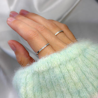 Sterling Silver Rhodium Plated CZ Band Ring