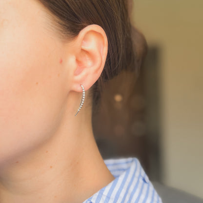 Sterling Silver Rhodium Plated Drop Earrings