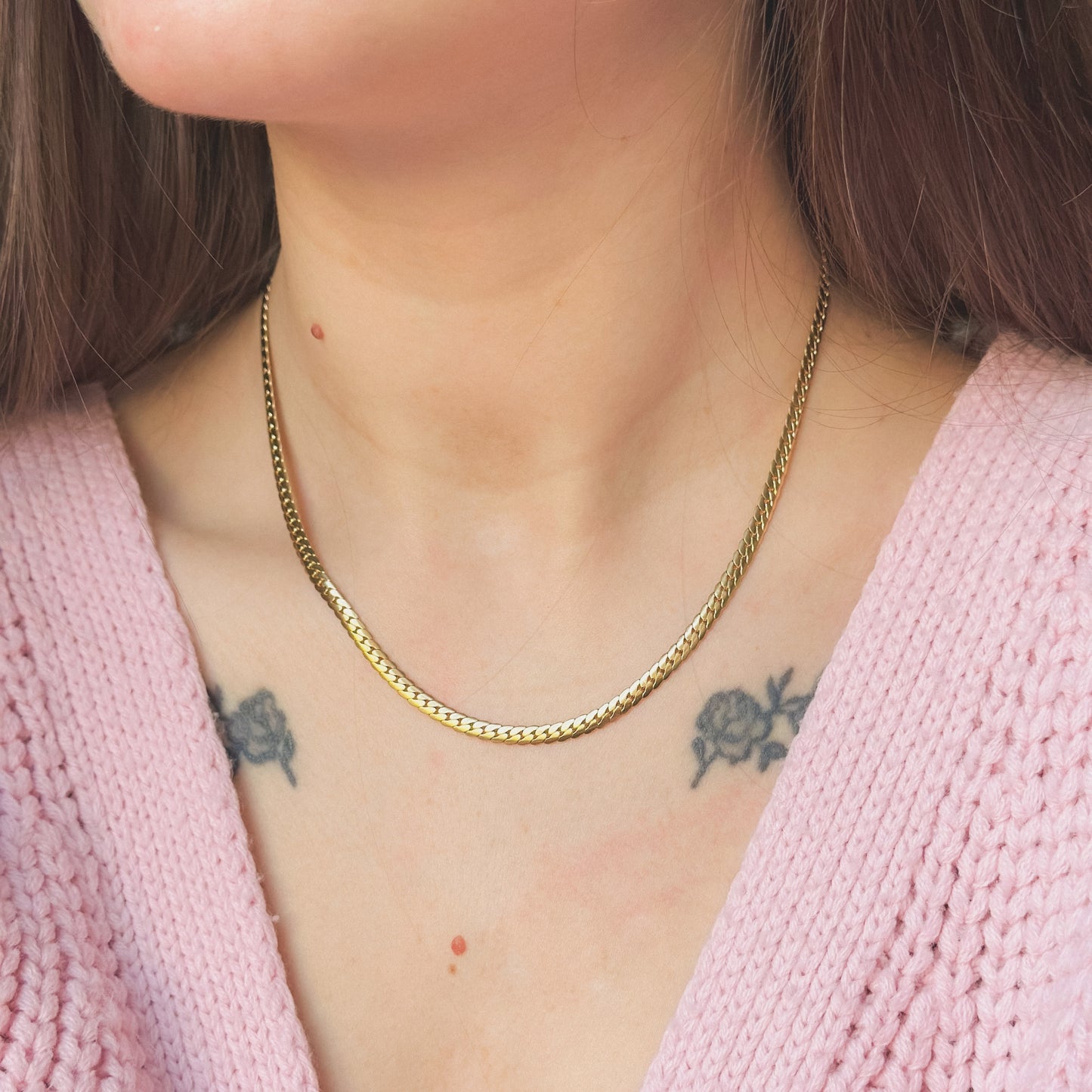 43cm auksuota grandinėlė "Curb"