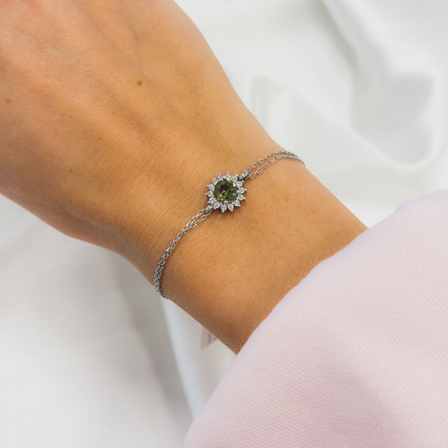 Sterling Silver Rhodium Plated Zultanite Bracelet