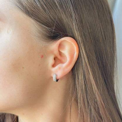 1,2cm sidabrinės rinkutės su 5 cirkonių eilėmis