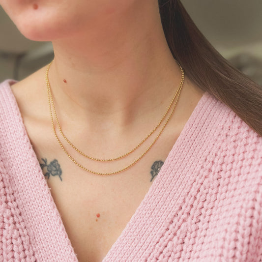 Auksuota dviguba grandinėlė "Ball Bead"