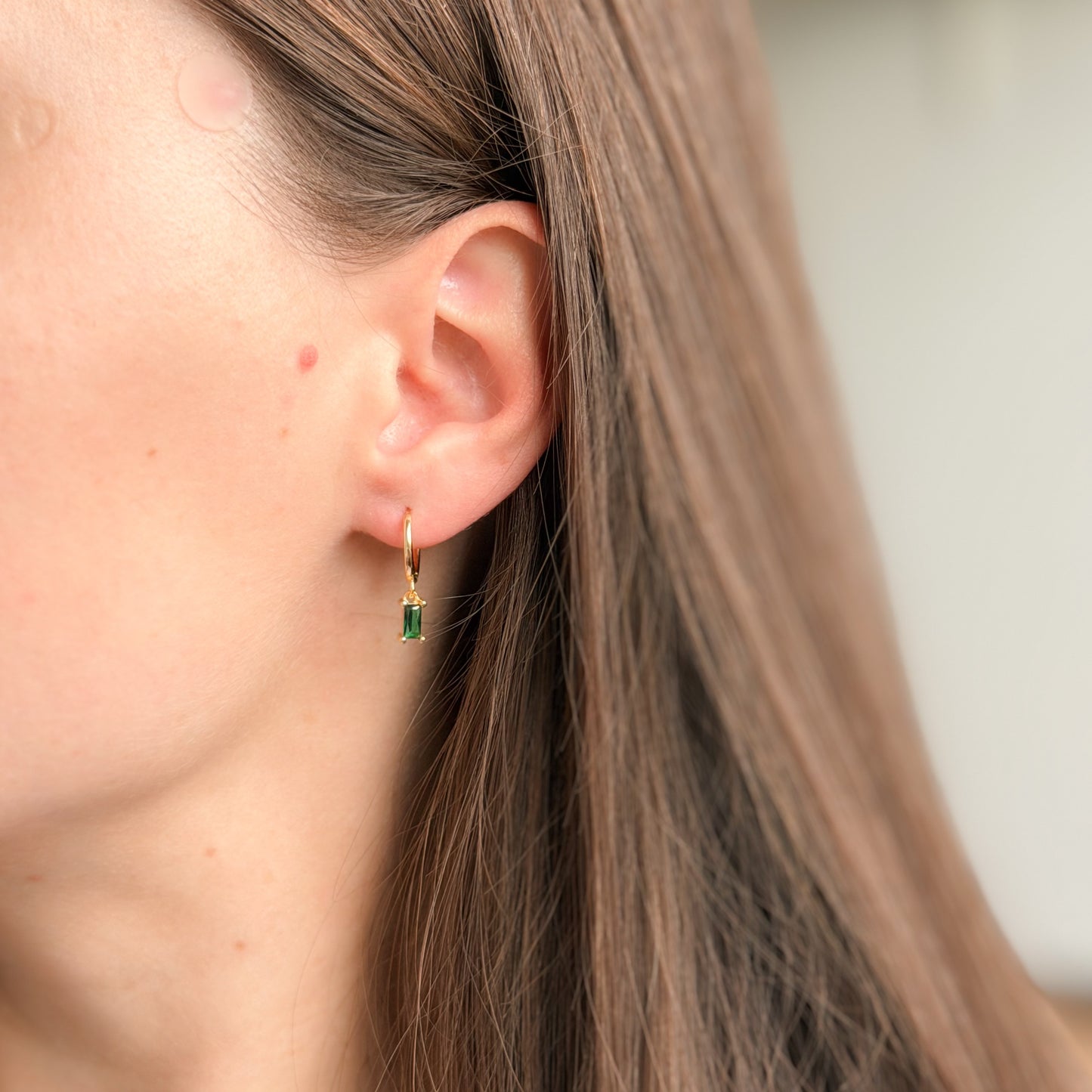 Sterling Silver Rhodium Plated Hoops with Charms