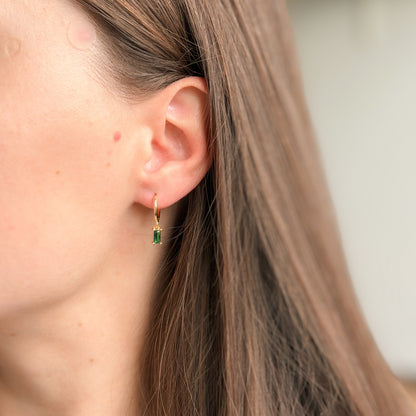 Sterling Silver Rhodium Plated Hoops with Charms