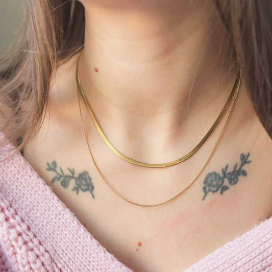 Auksuota dviguba grandinėlė su širdele